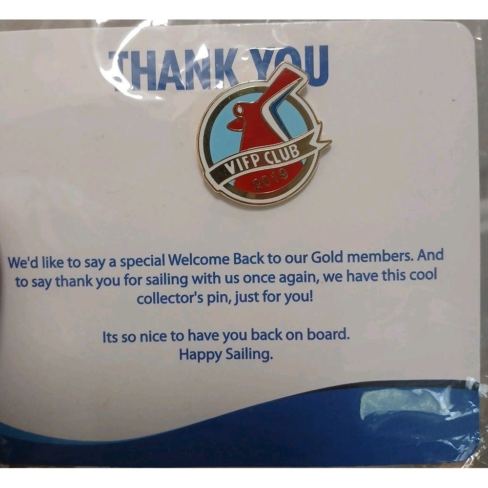 Carnival Cruise Lines Welcome Back Pin Badge VIFP Club Ship‎ 2019 New